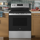 GE STAINLESS ELECTRIC FREE-STANDING SELF CLEANING RANGE - Pearl Silver|Black - Ranges - Additional View 5
