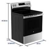 GE STAINLESS ELECTRIC FREE-STANDING SELF CLEANING RANGE - Pearl Silver|Black - Ranges - Additional View 22
