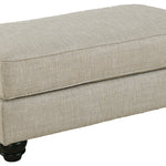 Ashley Furniture - ASANTI FOG OTTOMAN - Pearl Silver Fabric - Ottomans
