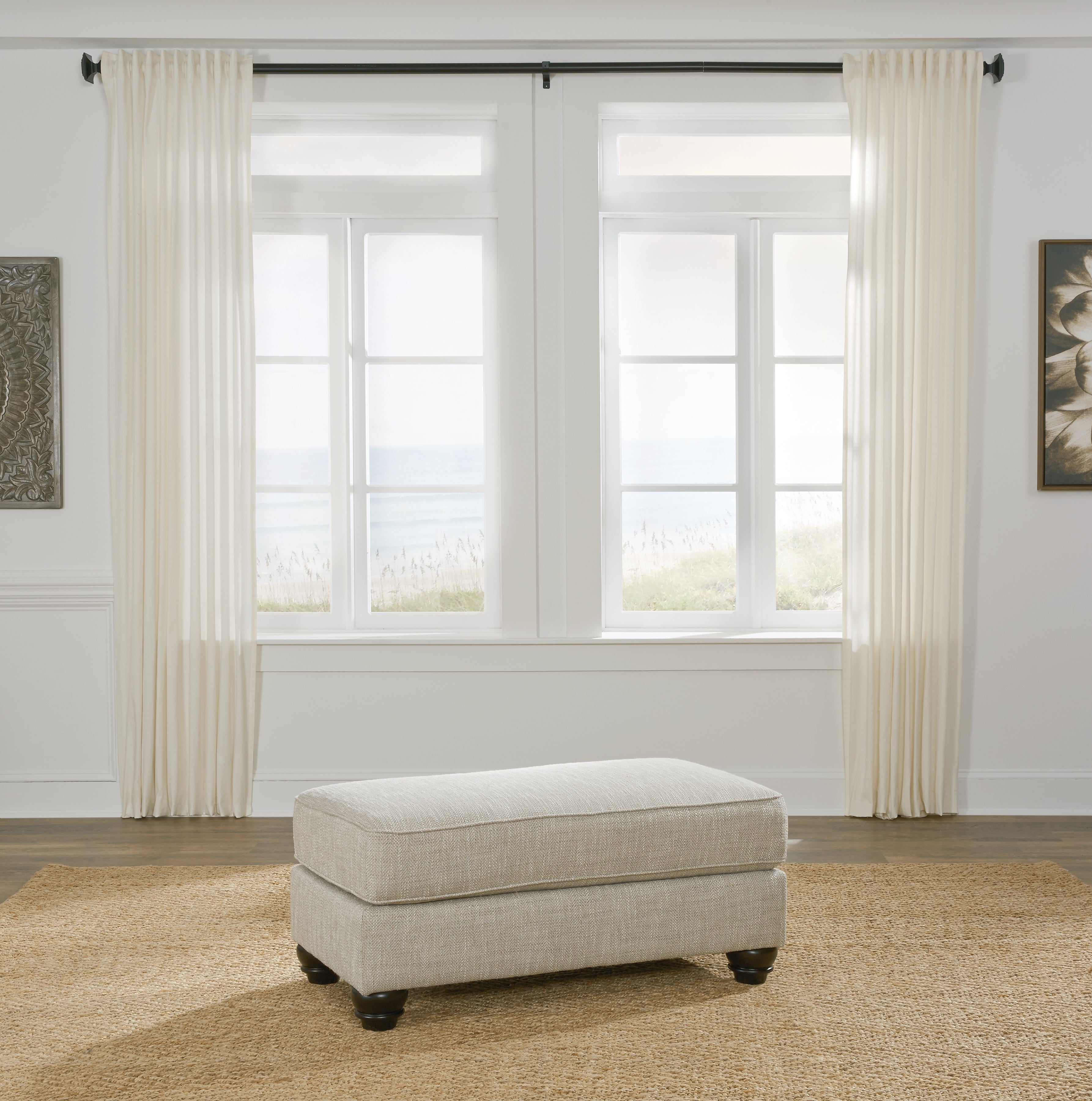 Ashley Furniture - ASANTI FOG OTTOMAN - Pearl Silver Fabric - Ottomans - Additional View 1