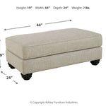 Ashley Furniture - ASANTI FOG OTTOMAN - Pearl Silver Fabric - Ottomans - Additional View 5