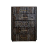 International Furniture Direct - RIVERBEND EMBER CHEST - Dark Brown Wood - Chests