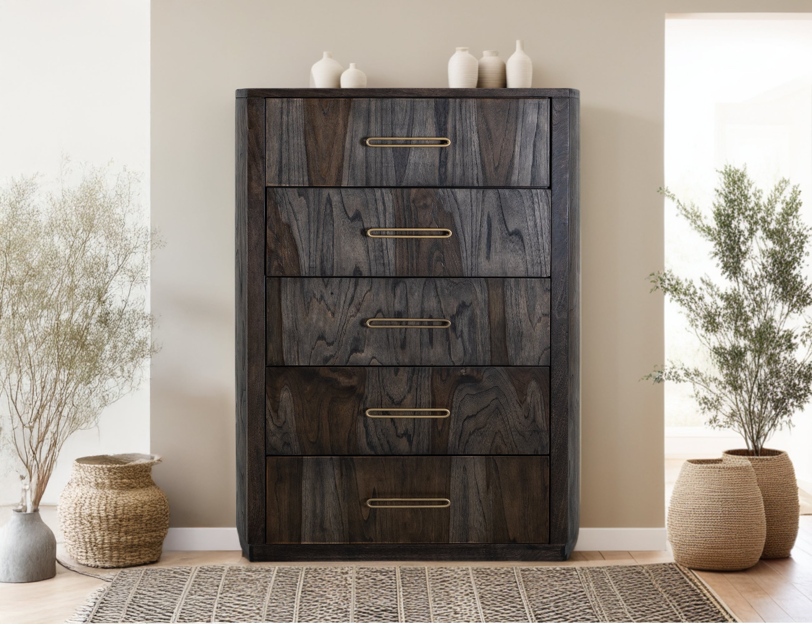 International Furniture Direct - RIVERBEND EMBER CHEST - Dark Brown Wood - Chests - Additional View 2