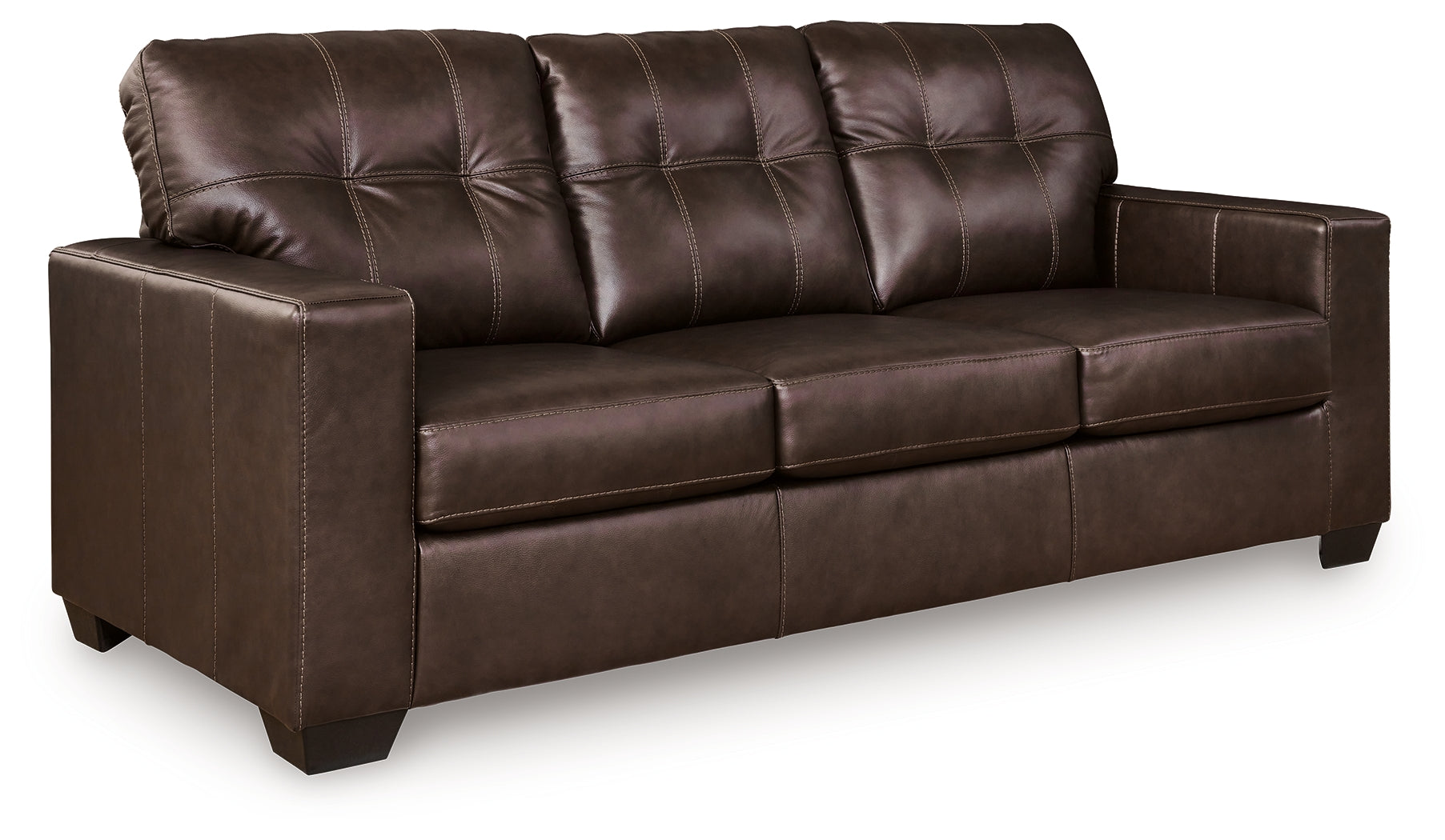 Ashley Furniture - Santorine Dark Brown Leather Sofa - Leather Match - Sofas