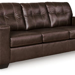 Ashley Furniture - Santorine Dark Brown Leather Sofa - Leather Match - Sofas