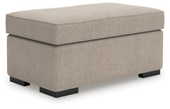 Ashley Furniture - SARAROSE HEATHER OTTOMAN - Beige Fabric - Ottomans