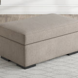 Ashley Furniture - SARAROSE HEATHER OTTOMAN - Beige Fabric - Ottomans - Additional View 1