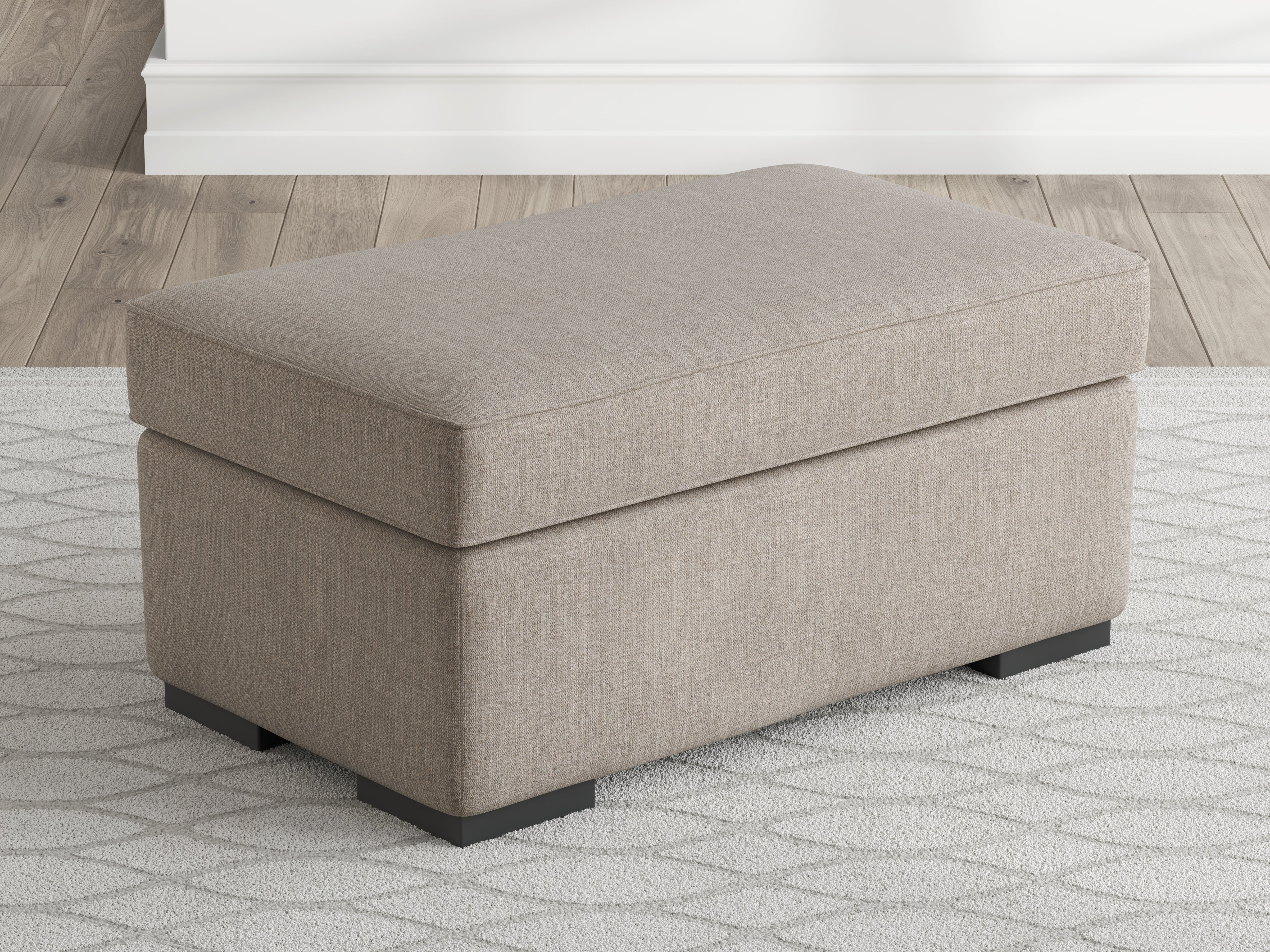 Ashley Furniture - SARAROSE HEATHER OTTOMAN - Beige Fabric - Ottomans - Additional View 1