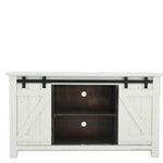Sterling Barn Door Media Console - Aged White