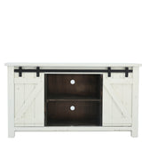 Sterling Barn Door Media Console - Aged White