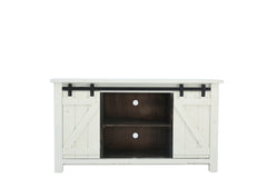 Sterling Barn Door Media Console - Aged White