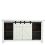 Sterling Barn Door Media Console - Aged White - Additional View 1