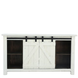 Sterling Barn Door Media Console - Aged White - Additional View 1
