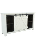 Sterling Barn Door Media Console - Aged White - Additional View 2