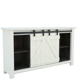 Sterling Barn Door Media Console - Aged White - Additional View 2