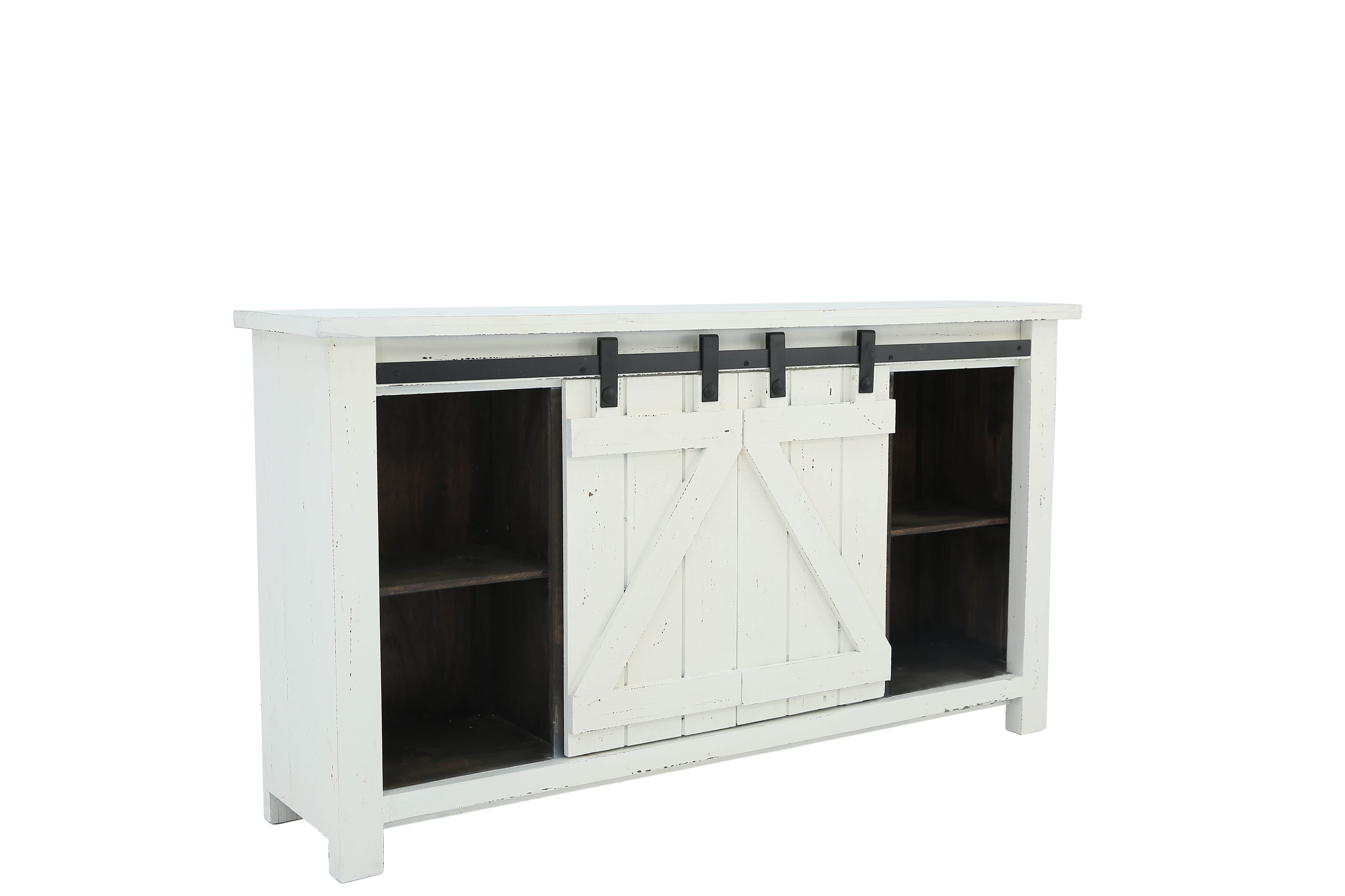 Sterling Barn Door Media Console - Aged White - Additional View 2