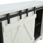 Sterling Barn Door Media Console - Aged White - Additional View 3