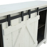 Sterling Barn Door Media Console - Aged White - Additional View 3