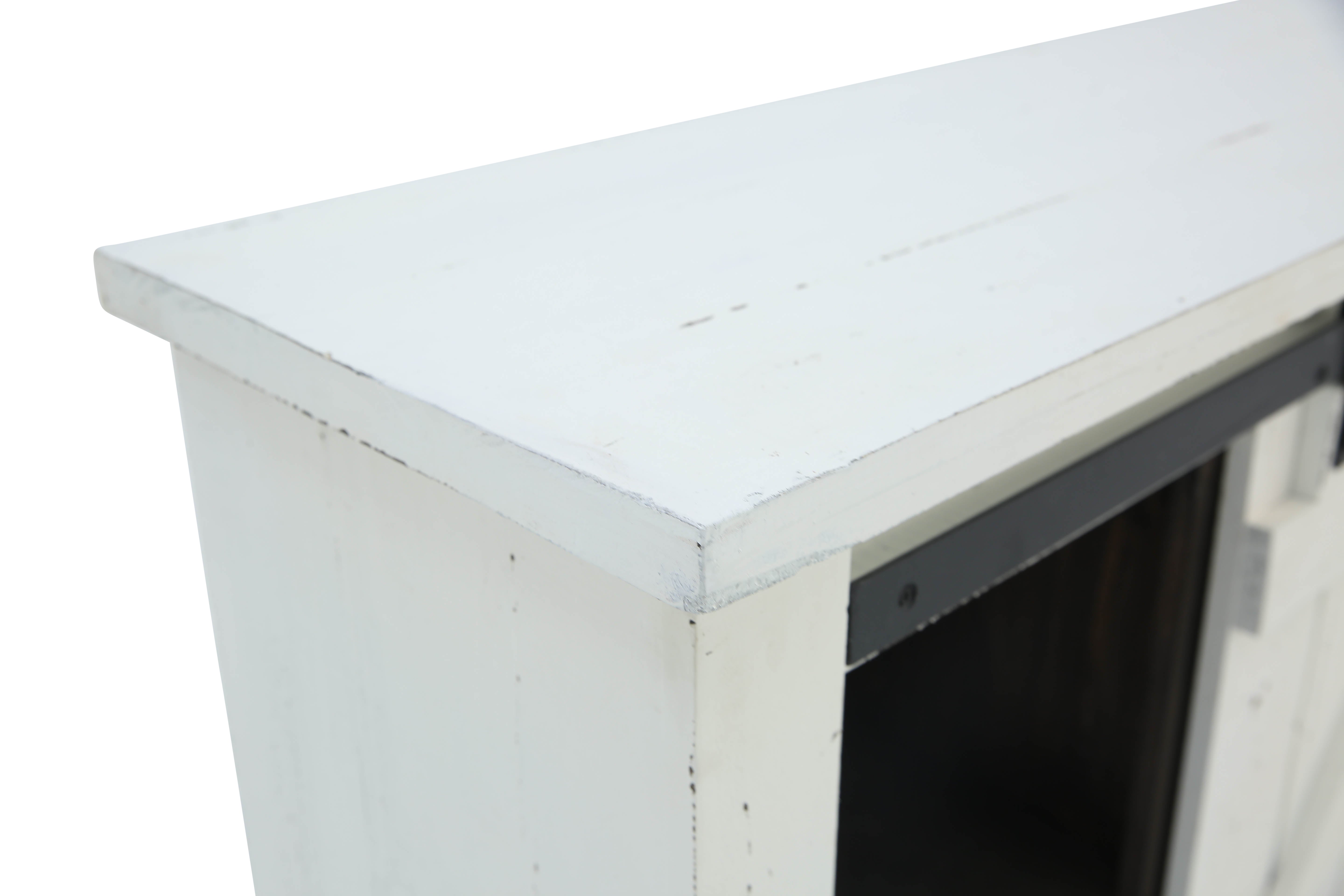 Sterling Barn Door Media Console - Aged White - Additional View 4