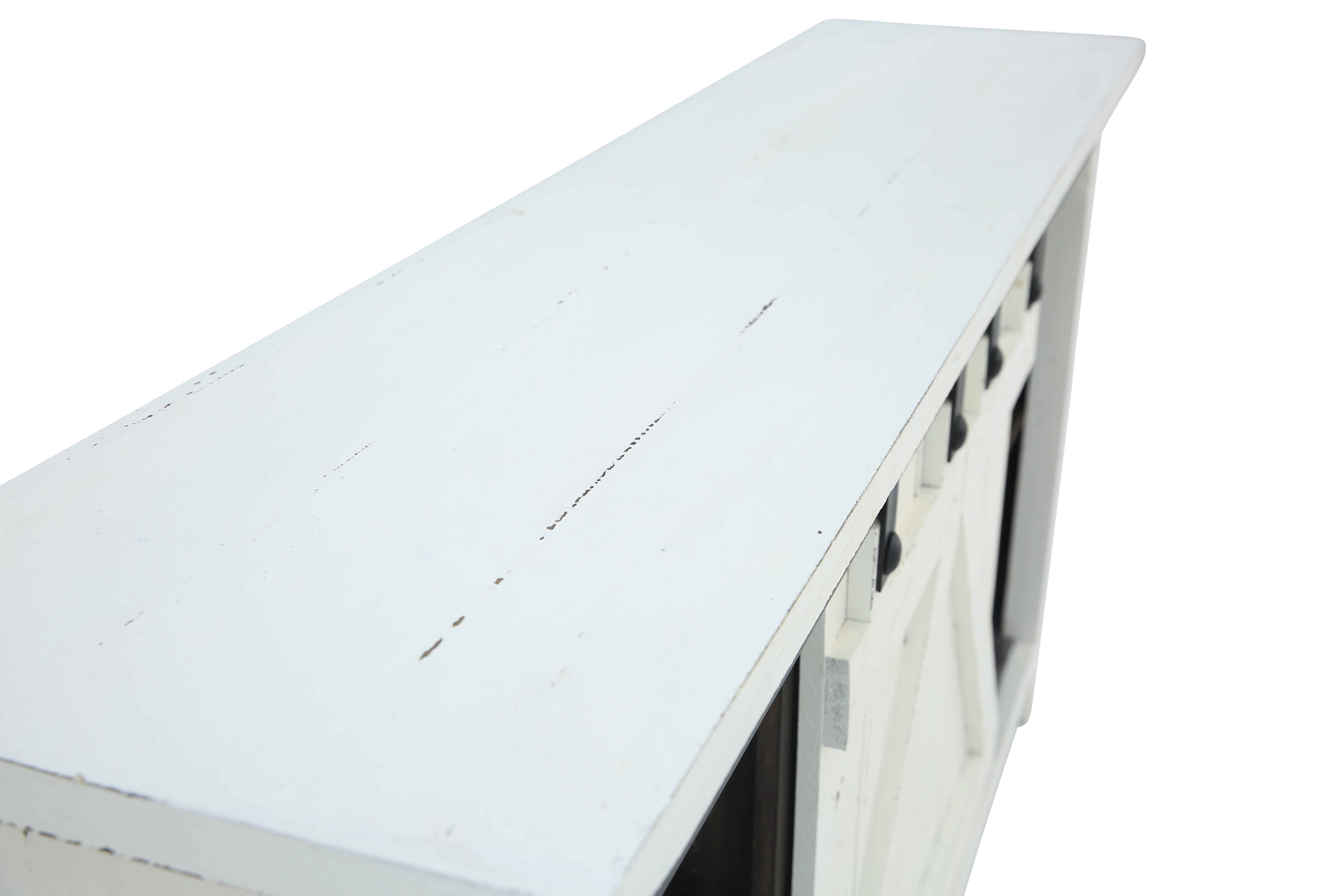 Sterling Barn Door Media Console - Aged White - Additional View 5