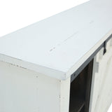 Sterling Barn Door Media Console - Aged White - Additional View 6