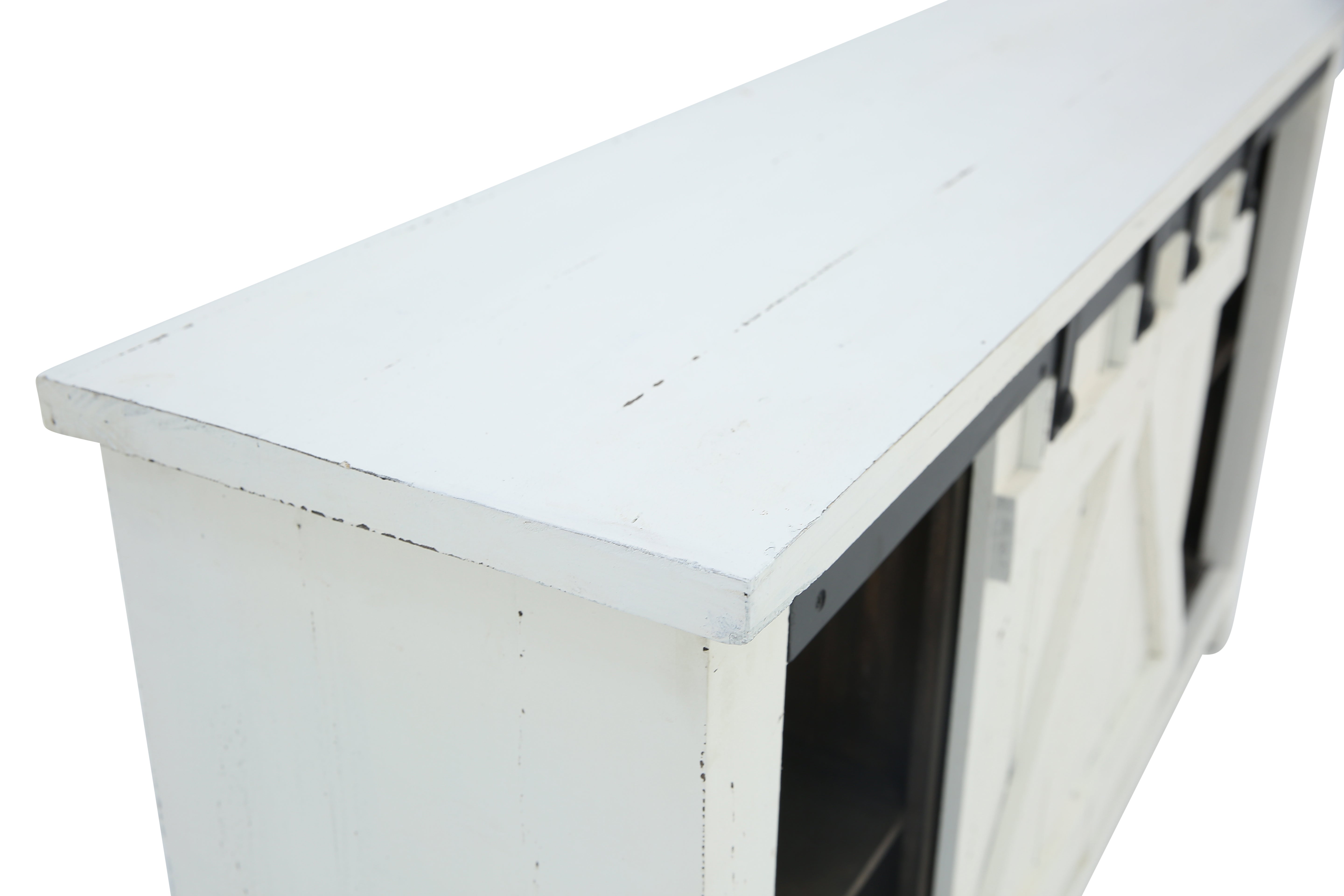 Sterling Barn Door Media Console - Aged White - Additional View 6