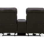 Boston Leather Power Loveseat With Refrigerator Console - Charcoal - Additional View 3