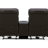 Boston Leather Power Loveseat With Refrigerator Console - Charcoal - Additional View 3