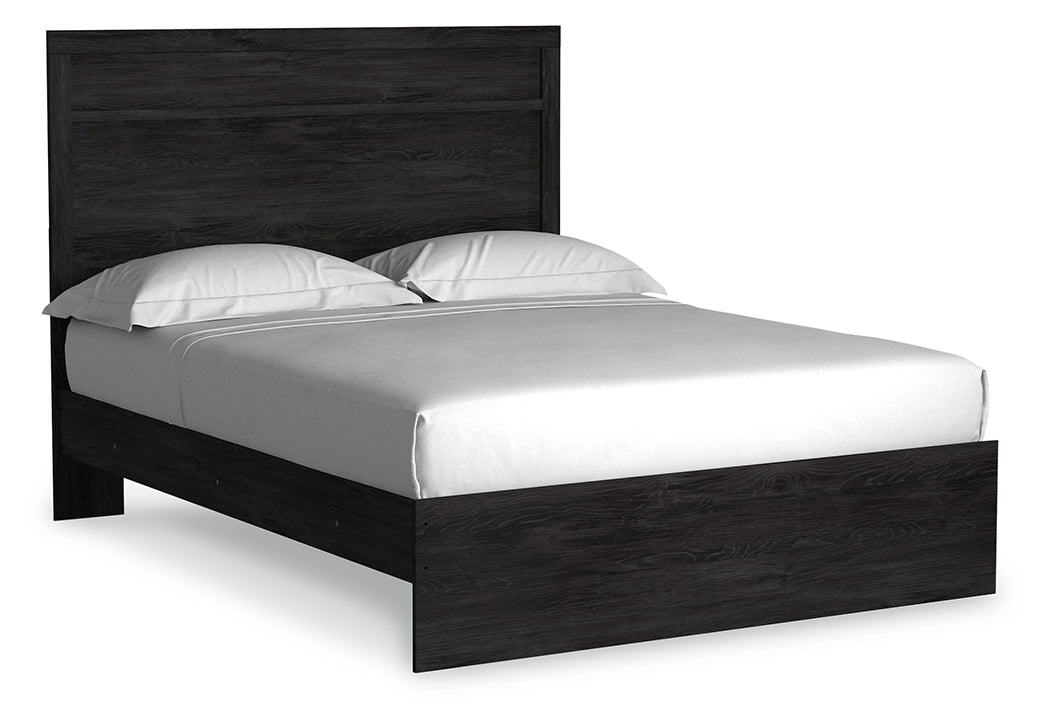 Ashley Furniture - Belachime Queen Panel Bed - Black - Wood - Beds