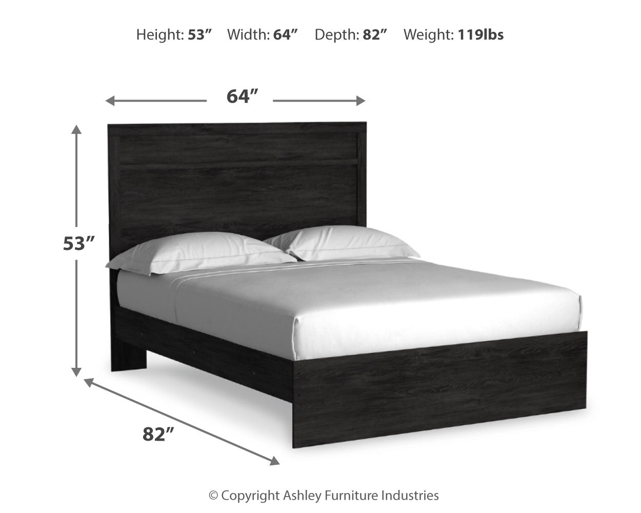 Ashley Furniture - Belachime Queen Panel Bed - Black - Wood - Beds - Additional View 4