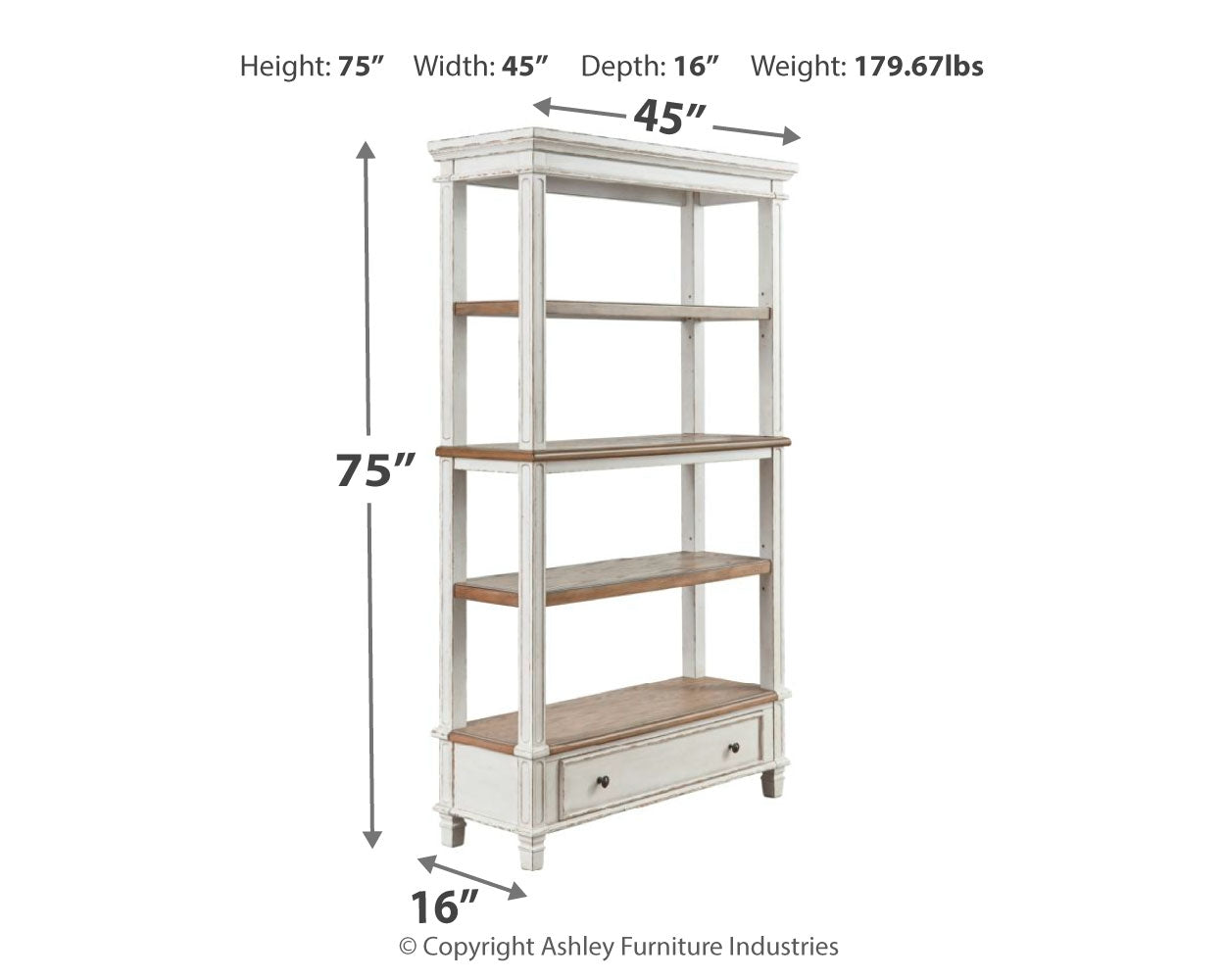 Ashley Furniture - REALYN BOOKCASE - White Wood - Bookcases - Additional View 3