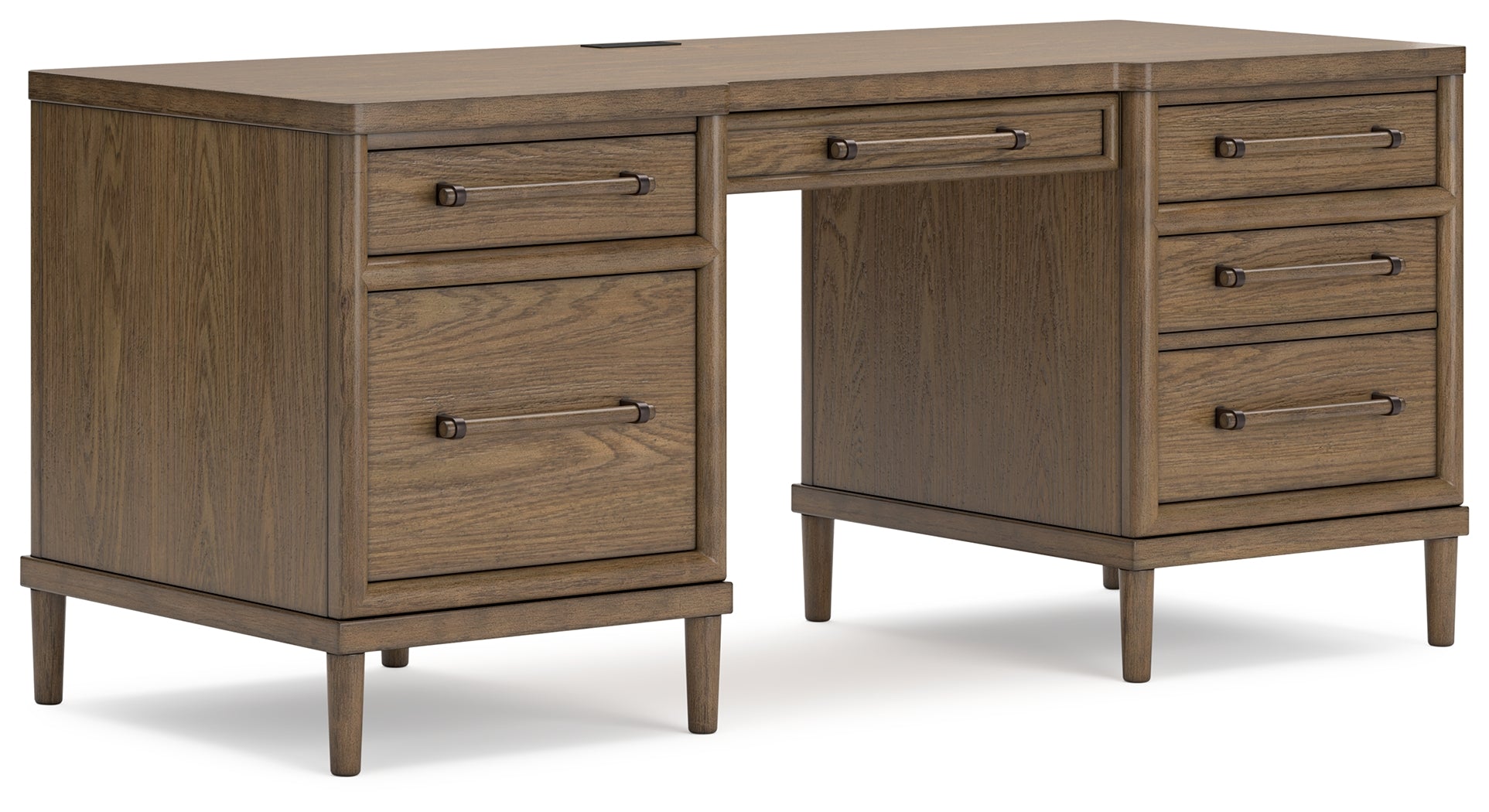 Ashley Furniture - ROANHOWE HOME OFFICE DESK - Dark Brown Wood - Desks