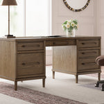Ashley Furniture - ROANHOWE HOME OFFICE DESK - Dark Brown Wood - Desks - Additional View 1