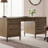 Ashley Furniture - ROANHOWE HOME OFFICE DESK - Dark Brown Wood - Desks - Additional View 1