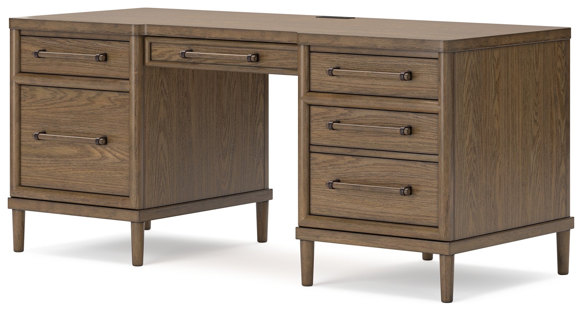 Ashley Furniture - ROANHOWE HOME OFFICE DESK - Dark Brown Wood - Desks - Additional View 2