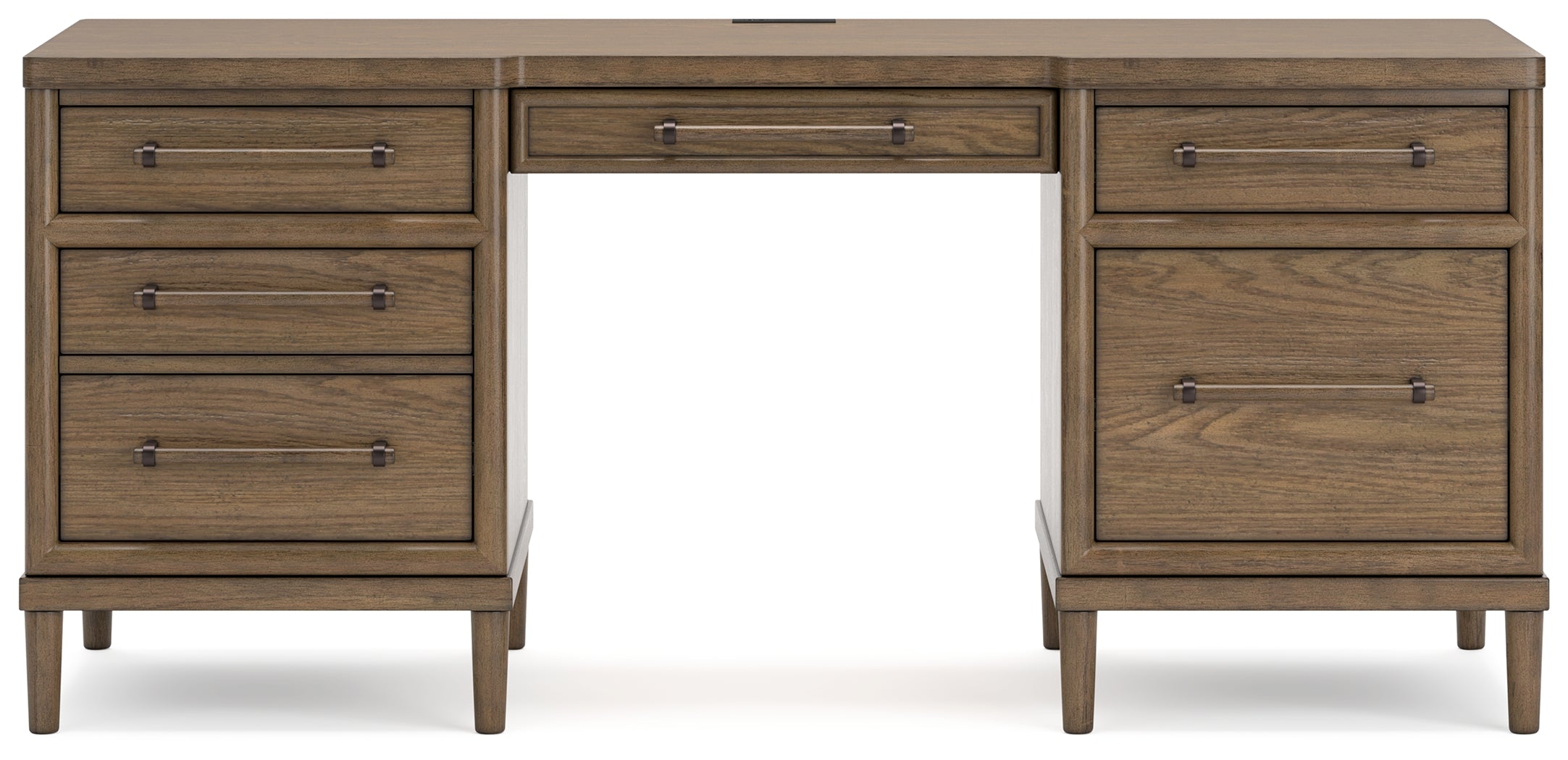 Ashley Furniture - ROANHOWE HOME OFFICE DESK - Dark Brown Wood - Desks - Additional View 4