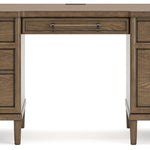 Ashley Furniture - ROANHOWE HOME OFFICE DESK - Dark Brown Wood - Desks - Additional View 4