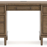 Ashley Furniture - ROANHOWE HOME OFFICE DESK - Dark Brown Wood - Desks - Additional View 4