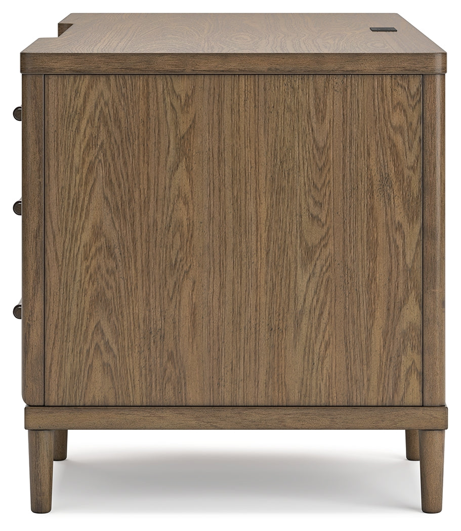 Ashley Furniture - ROANHOWE HOME OFFICE DESK - Dark Brown Wood - Desks - Additional View 7