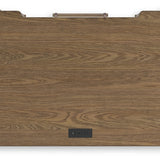 Ashley Furniture - ROANHOWE HOME OFFICE DESK - Dark Brown Wood - Desks - Additional View 8