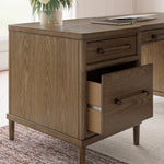 Ashley Furniture - ROANHOWE HOME OFFICE DESK - Dark Brown Wood - Desks - Additional View 9