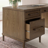 Ashley Furniture - ROANHOWE HOME OFFICE DESK - Dark Brown Wood - Desks - Additional View 9