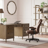 Ashley Furniture - ROANHOWE HOME OFFICE DESK - Dark Brown Wood - Desks - Additional View 10