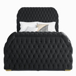 NATALIA BLACK QUEEN BED WITH FIREPLACE AND TV LIFT