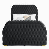 NATALIA BLACK QUEEN BED WITH FIREPLACE AND TV LIFT