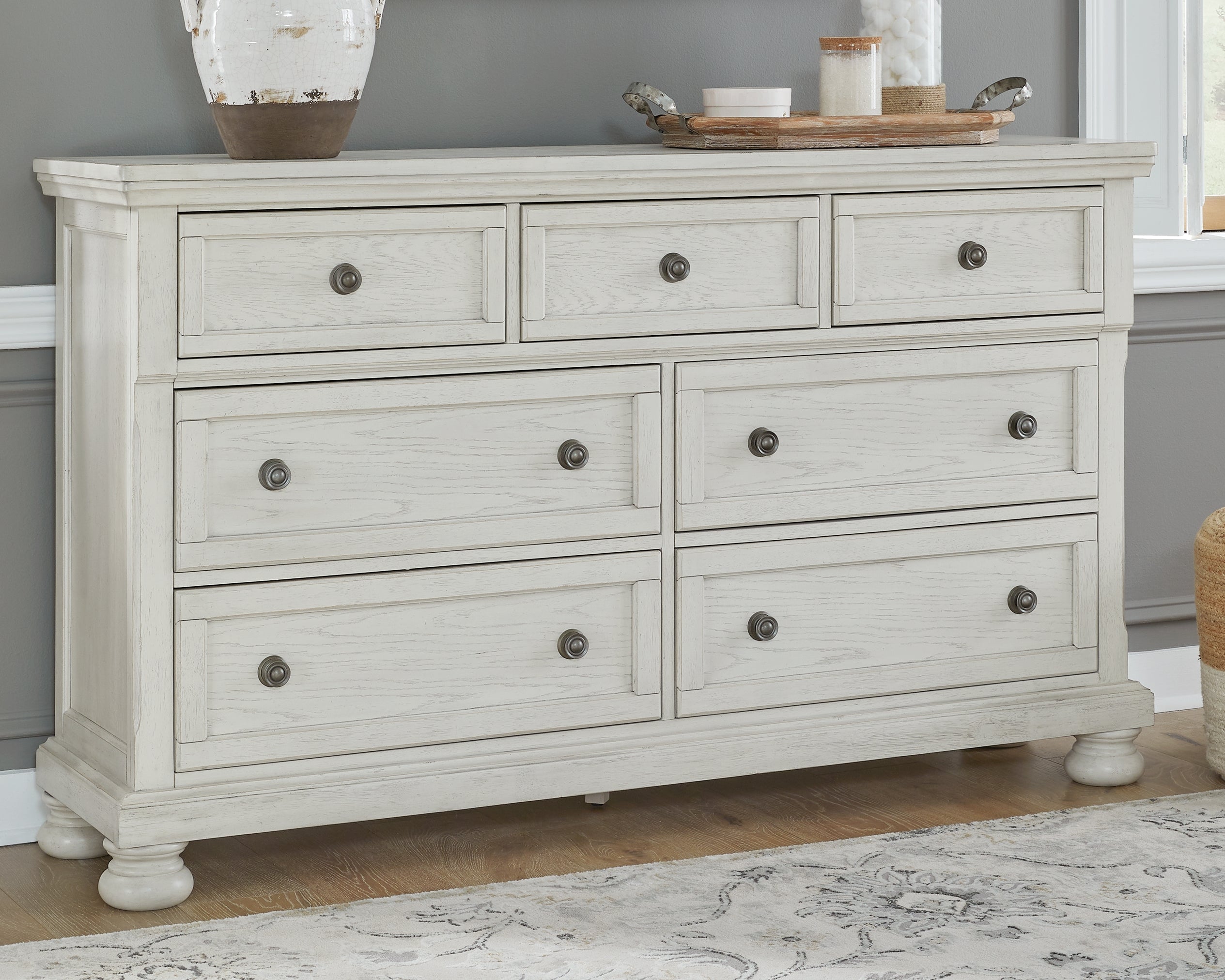 Ashley Furniture - Robbinsdale Dresser - White - Wood - Dresser & Mirror - Additional View 1