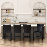 Steve Silver Furniture - Camila - Dining Room Chair - Black Faux Leather|Wood - Chairs - Additional View 1