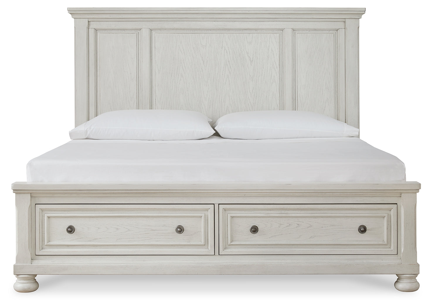 Ashley Furniture - Robbinsdale King Panel Bed - White - Wood - Beds - Additional View 3