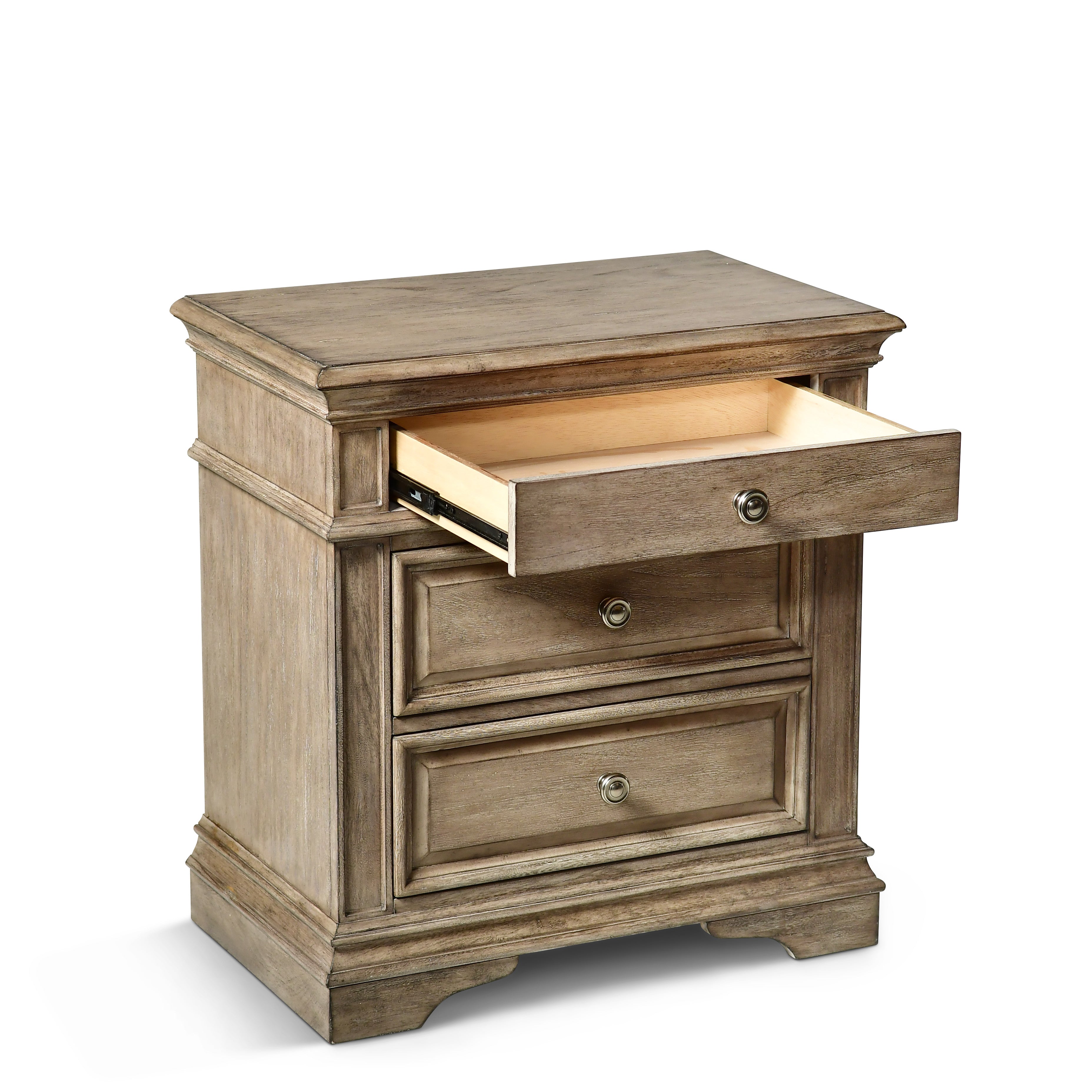 Steve Silver Furniture - HIGHLAND PARK DARK NIGHTSTAND - Light Brown Wood - Nightstands - Additional View 5