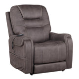 Steve Silver Furniture - BRISBANE POWER LIFT CHAIR W/3 HEAT ZONES - Dark Gray Steel - Chairs - Additional View 1